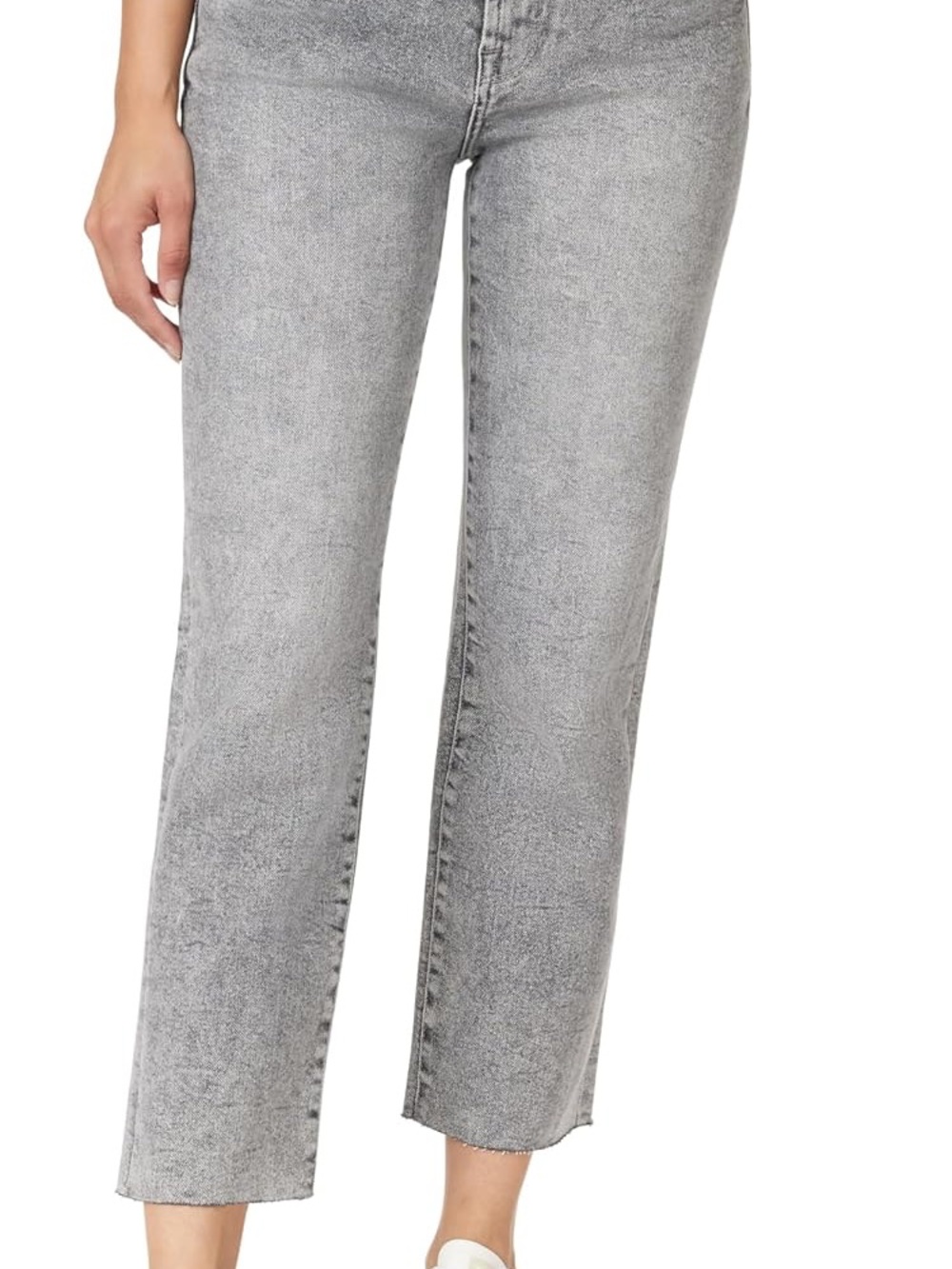 KENSIE Vintage LUX Women's High-Rise Straight Jeans in Grey Wash